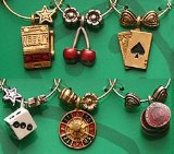 Casino Wine Glass Charms from: that wine is mine! - 1414P